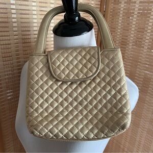 GANSON San Francisco Quilted Gold Tone  Handbag